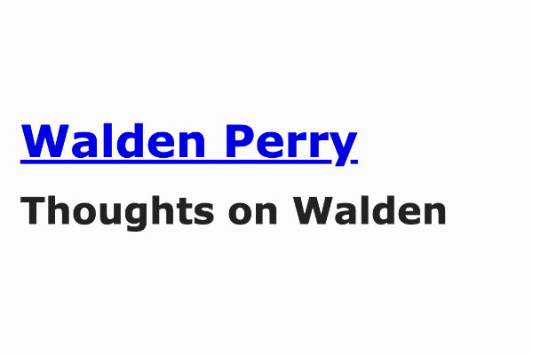 Walden's Blog